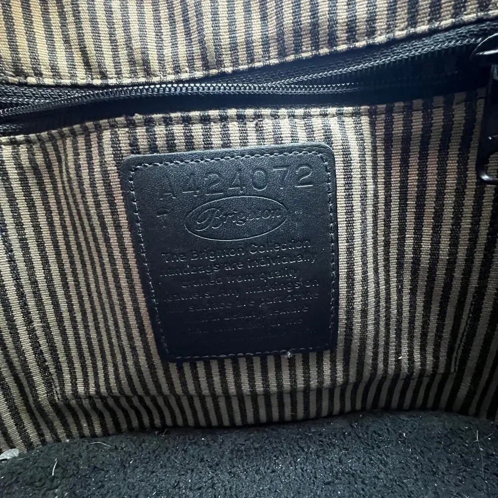 Brighton Black Croc-Embossed Leather Tote Bag A424072